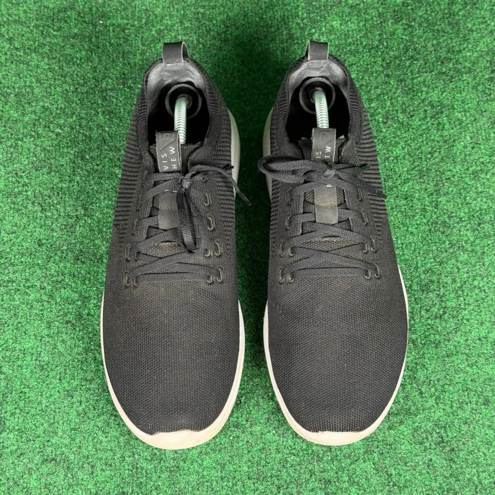 TravisMathew The Daily Knit Sneaker Men 11 Black White Athletic Golf Work Casual
